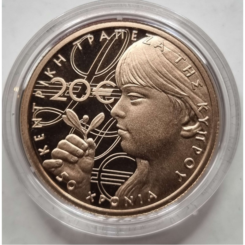 CYPRUS 2013 GOLD PROOF 20 EURO COIN 50th Anniversary WORLD COINS