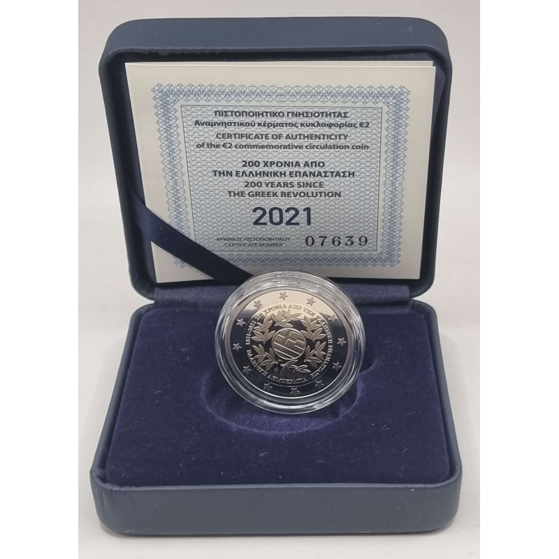 GREECE 2021 2 Euro 200th anniversary Greek Revolution Proof WORLD COINS