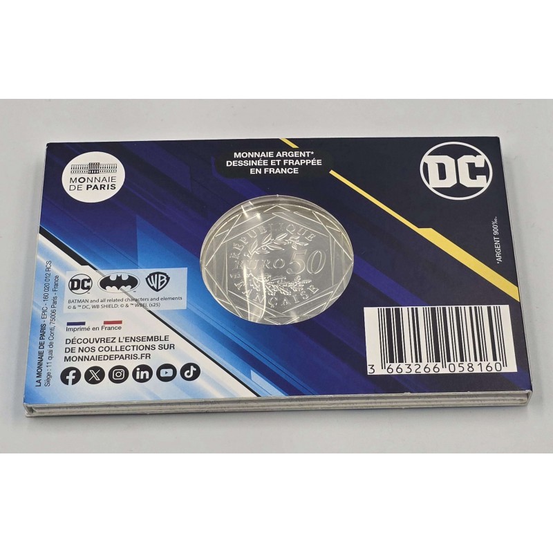 France 2025 BATMAN DC Comics Silver Coin 50€ Euro WORLD COINS