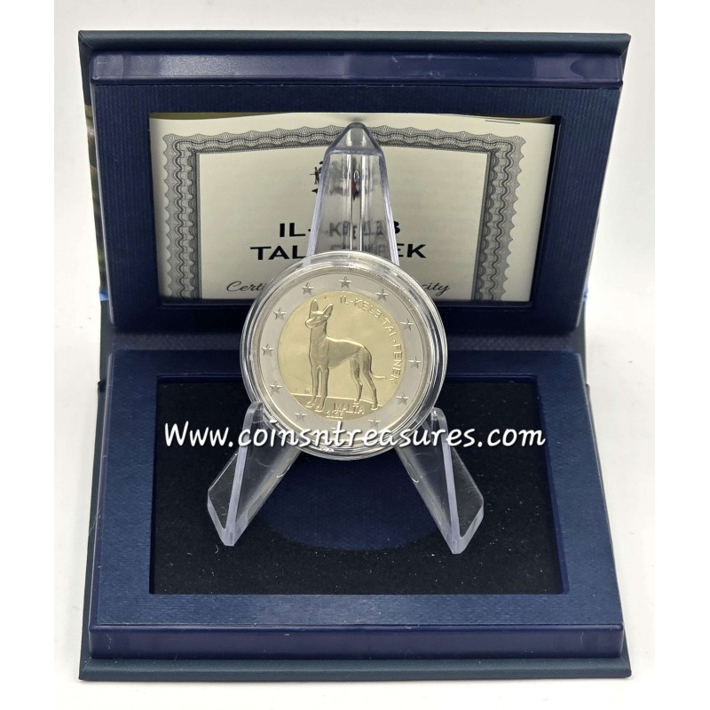 Malta 2026 Commemorative 2 Euro Pharaoh Hound PROOF coin WORLD COINS