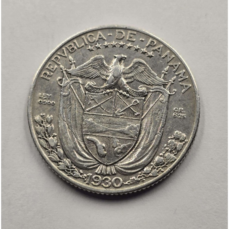 Panama 1/4 Balboa silver coin 1930 rare WORLD COINS