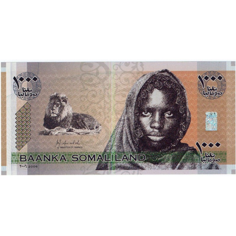 AFRICA SOMALIA 2006 1000 SHILLINGS BANKNOTE LION WORLD BANKNOTES