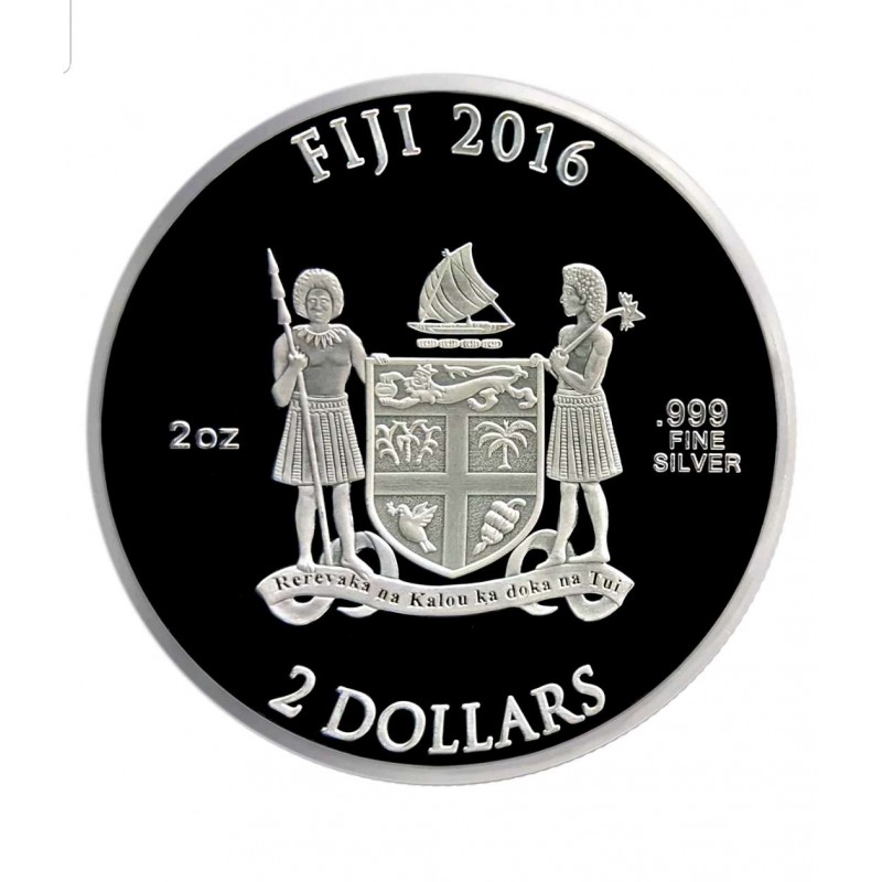 2016 $2 CAPTAIN AMERICA SHIELD, 75TH ANNIVERSARY SILVER 2 OZ FIJI GOLD AND SILVER BULLION