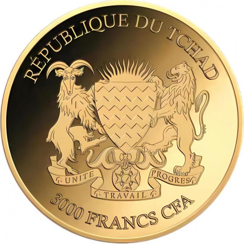 MOONLANDING 1/1000 Oz Gold Coin 3000 Francs Chad 2024 GOLD AND SILVER BULLION