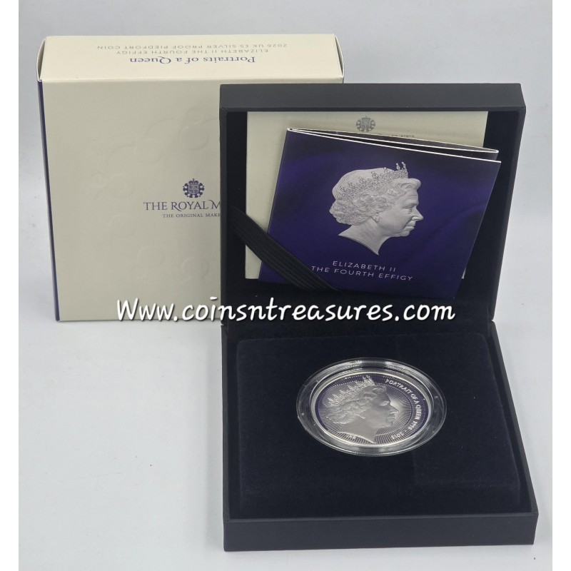 UK 2026 QEII Fourth Effigy Portrait PIEDFORT Silver Proof Coin WORLD COINS