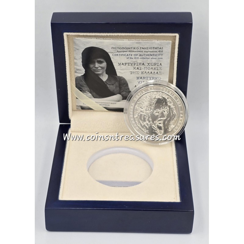 GREECE 2024 MARTYRED VILLAGES AND TOWNS SILVER PROOF COIN WORLD COINS