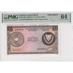 CYPRUS 1 POUNDS 1969 BANKNOTE RARE SPECIMEN P43as UNC PMG 64 WORLD BANKNOTES