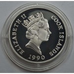 COOK ISLANDS 1990 10 DOLLARS SILVER PROOF COIN BARCELONA WORLD COINS