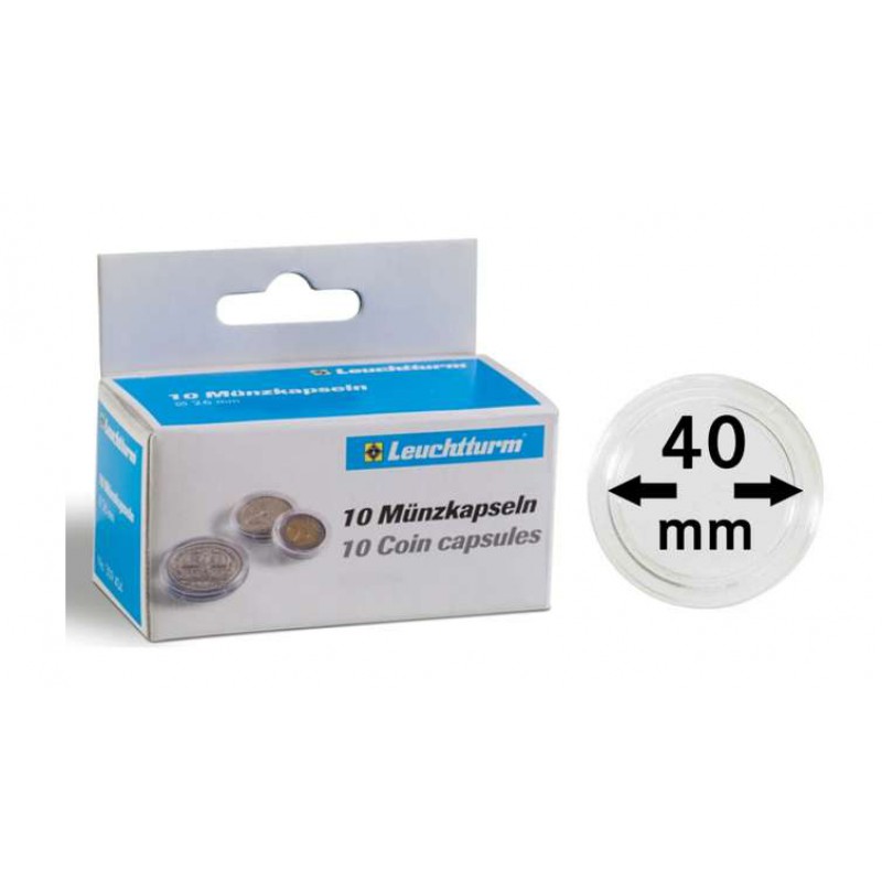 Leuchtturm Coin capsules for coins Ø 40 mm pack of 10 ACCESSORIES & SUPPLIES