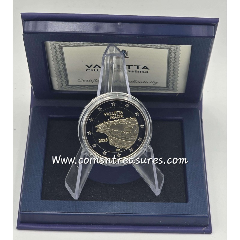 Malta 2026 Maltese Walled Cities Valletta 2 Euro PROOF coin WORLD COINS