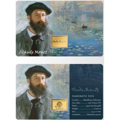 Claude Monet Collage 1/1000 Oz .999 Gold in Coin card