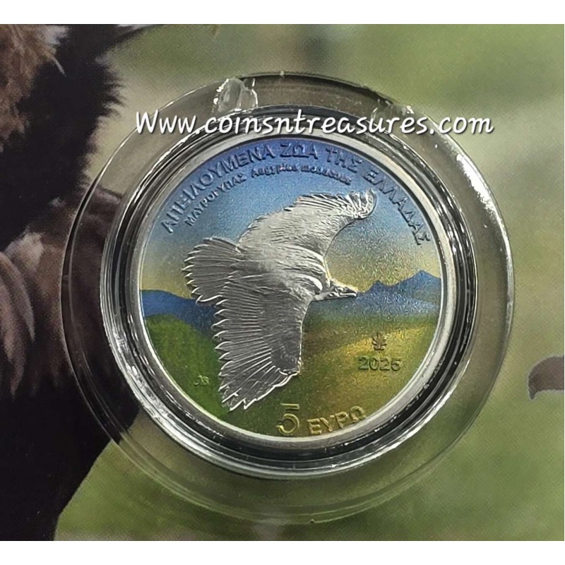GREECE 2025 SILVER COIN CINEREOUS VULTURE ENDANGERED WORLD COINS