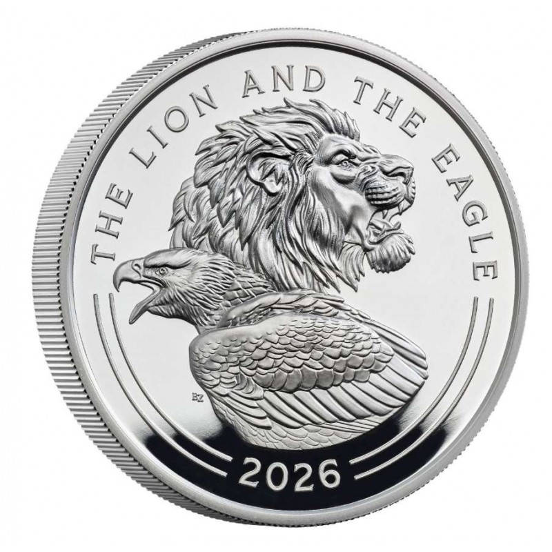 UK The Lion and The Eagle 2026 5oz Silver Proof Coin GOLD AND SILVER BULLION