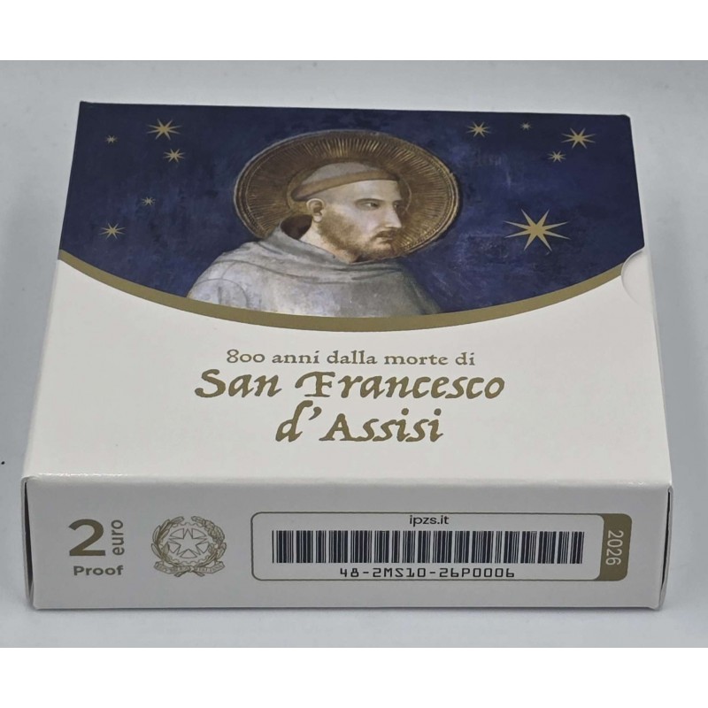 Italy 2 Euro coin St. Francis of Assisi 2026 Proof BE WORLD COINS