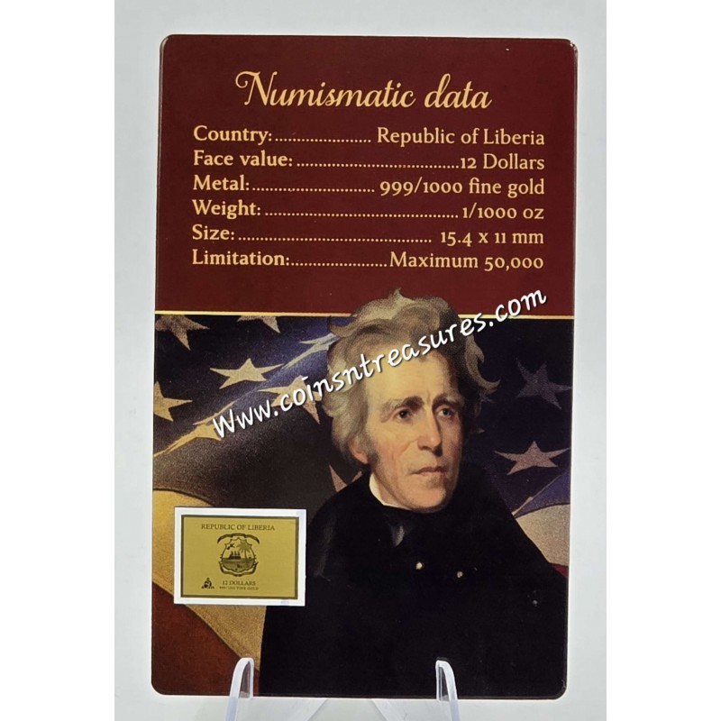 Presidents of the USA Andrew Jackson 1/1000 Oz Gold Coin GOLD AND SILVER BULLION