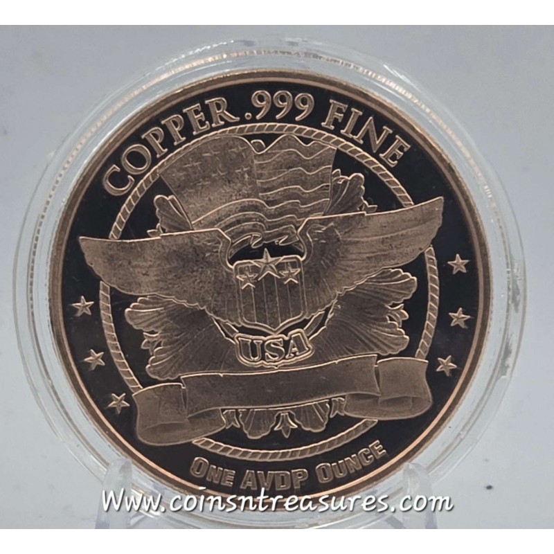 Trade Dollar 1 oz 999 Fine Copper coin Round GOLD AND SILVER BULLION