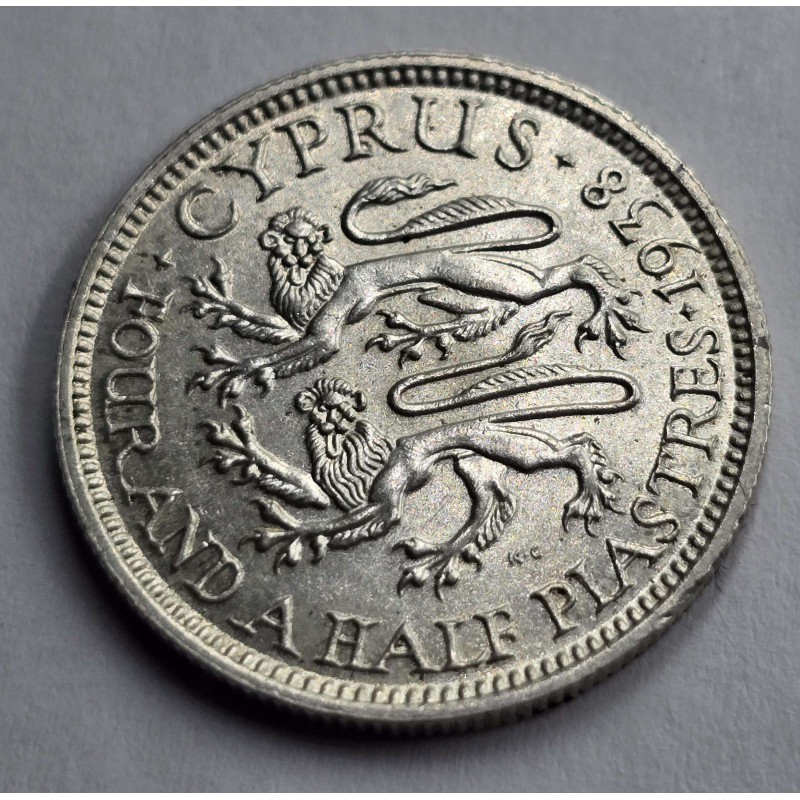 CYPRUS 4.5 SILVER PIASTRE COIN 1938 UNC WORLD COINS