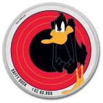 Samoa 1 oz silver Coin Looney Toons DAFFY DUCK 2022 BU COLOURED GOLD AND SILVER BULLION