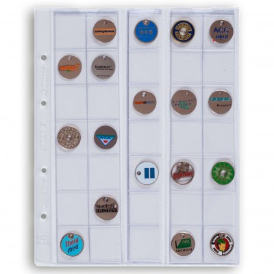 Optima 5 coin sheets, for 35 coins up to 27 mm Ø, clear