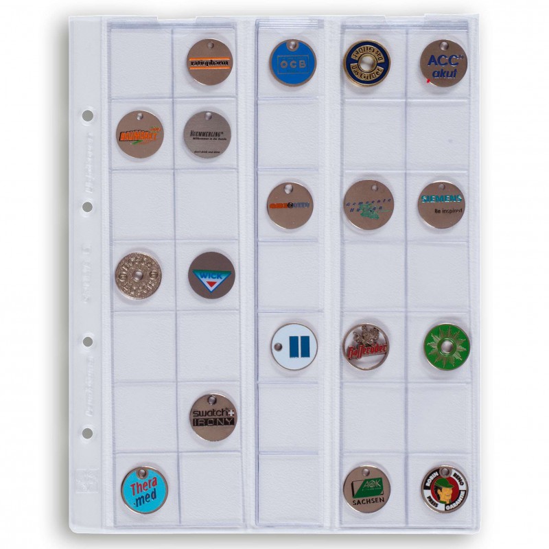 Optima 5 coin sheets, for 35 coins up to 27 mm Ø, clear ACCESSORIES & SUPPLIES