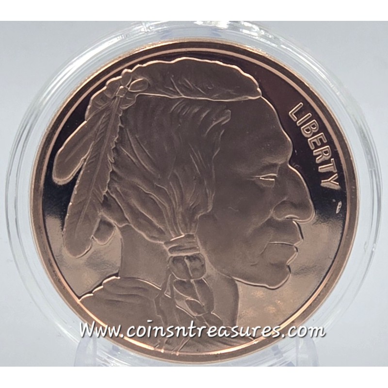 Indian Head with Buffalo 1 oz 999 Fine Copper coin round GOLD AND SILVER BULLION