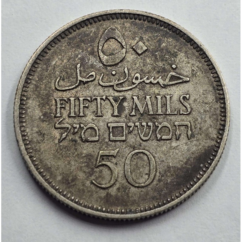 PALESTINE SILVER 50 MILS 1935 COIN EXF WORLD COINS