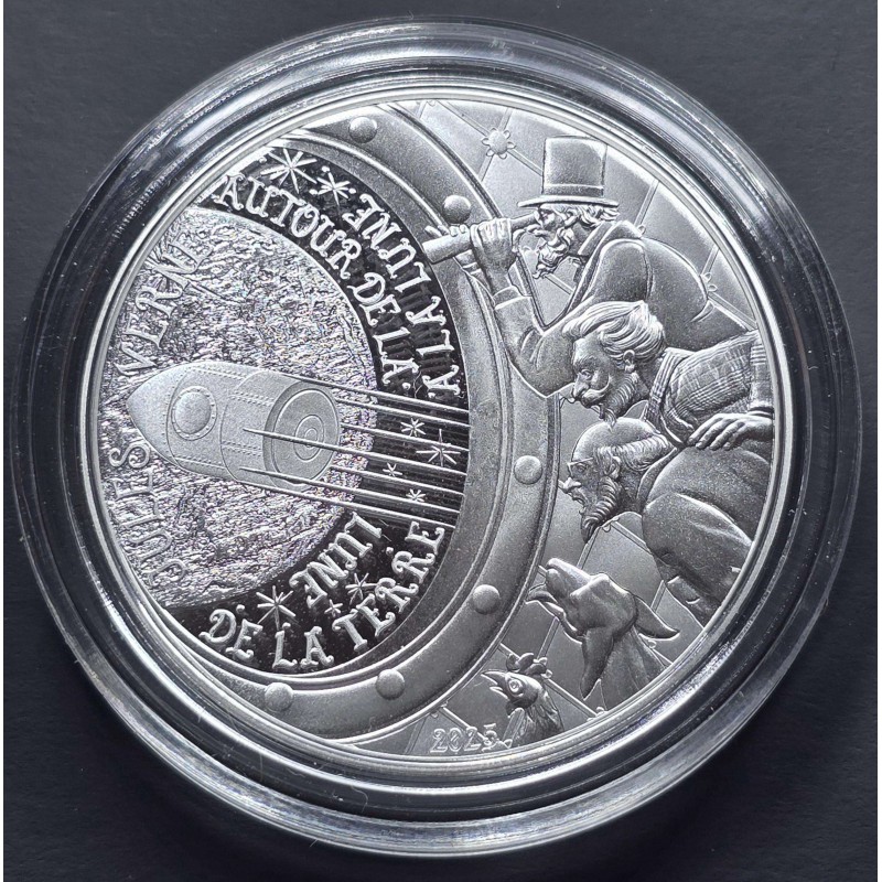 France 2025 Jules Verne from the earth to the moon Proof Silver Coin WORLD COINS