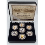 Treasures of the pharaohs II - set collection of 7 colored coins WORLD COINS