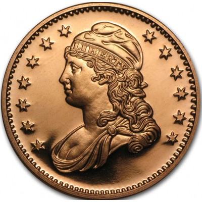 Capped Bust 1 oz 999 Fine Copper Round