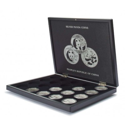 Volterra case for 20 silver coins China Panda in capsules