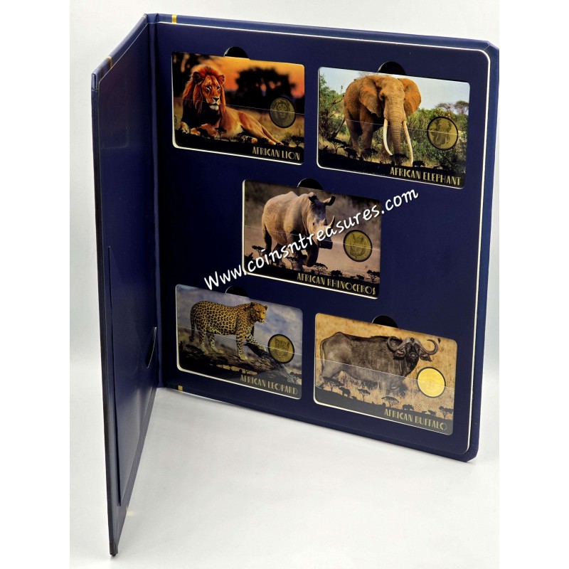 African Animals Big 5 collection 1/1000 Oz .999 Gold coins Album GOLD AND SILVER BULLION