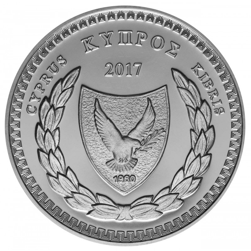 CYPRUS 2017 SILVER PROOF 5 EURO POETS SERIES Michaelides WORLD COINS