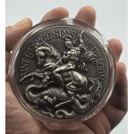 Chad 2 oz SILVER COIN SAINT GEORGE SLAYS THE DRAGON 2021 GOLD AND SILVER BULLION