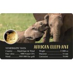 AFRICAN ELEPHANT 1/1000 Oz Gold Coin 3000 Francs Chad 2024 GOLD AND SILVER BULLION