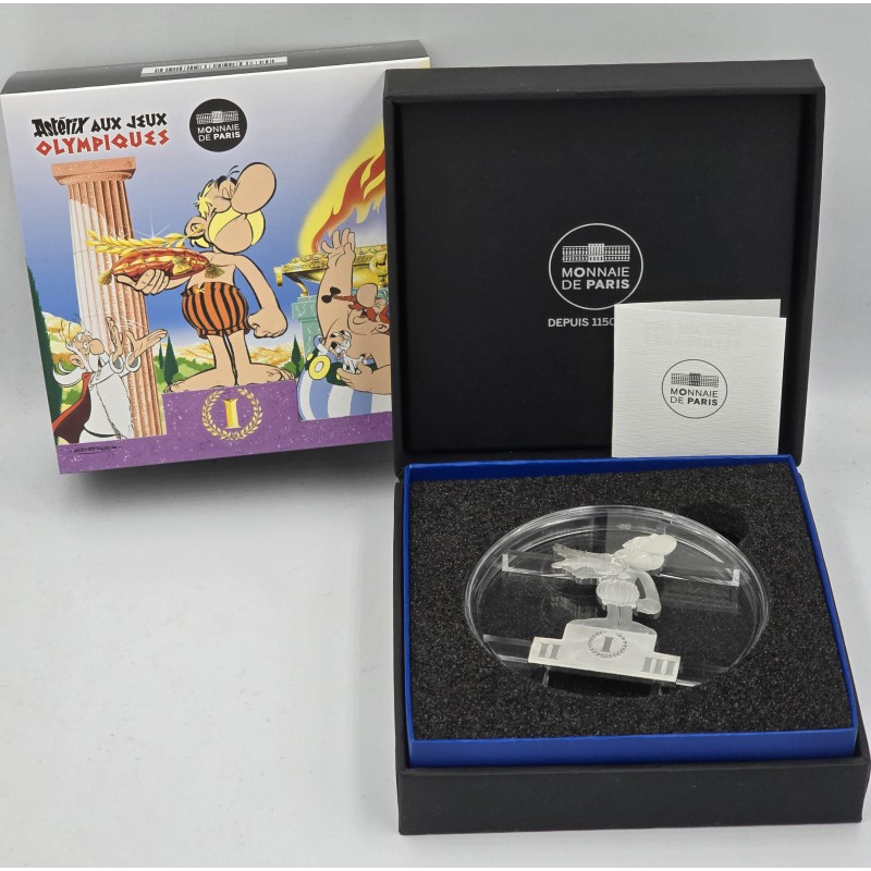 Asterix at the Olympic Games Shaped coin France silver proof 2024 WORLD COINS