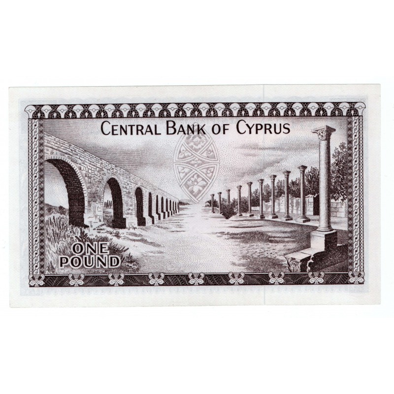 CYPRUS 1 POUND 1968 BANKNOTE GEM UNC P43a WORLD BANKNOTES