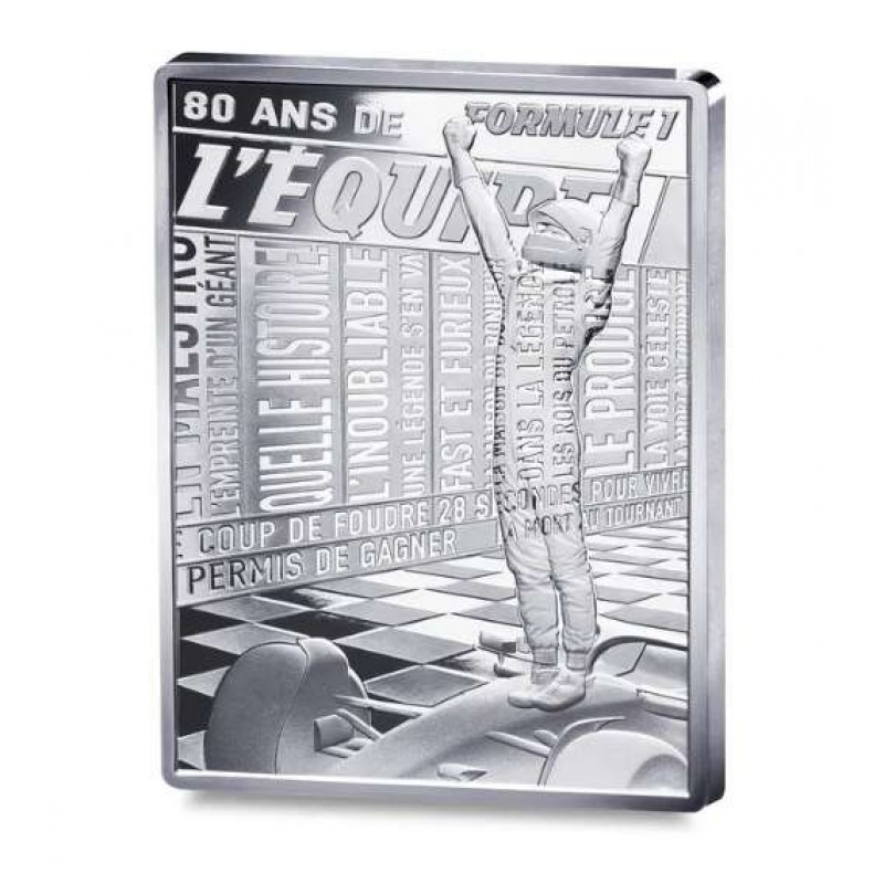 France 2026 80 Years of L'Equipe Formula 1 Proof Silver Coin .999 WORLD COINS
