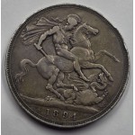 GREAT BRITAIN UK 1894 CROWN SILVER COIN QUEEN VICTORIA LVIII WORLD COINS