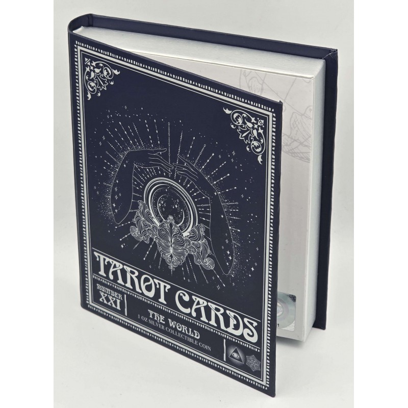 Tarot Cards 2025 The World XXI 1 oz Silver Proof coin bar GOLD AND SILVER BULLION