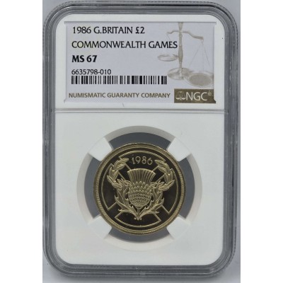 GREAT BRITAIN 1986 £2 COMMONWEALTH GAMES NGC MS67