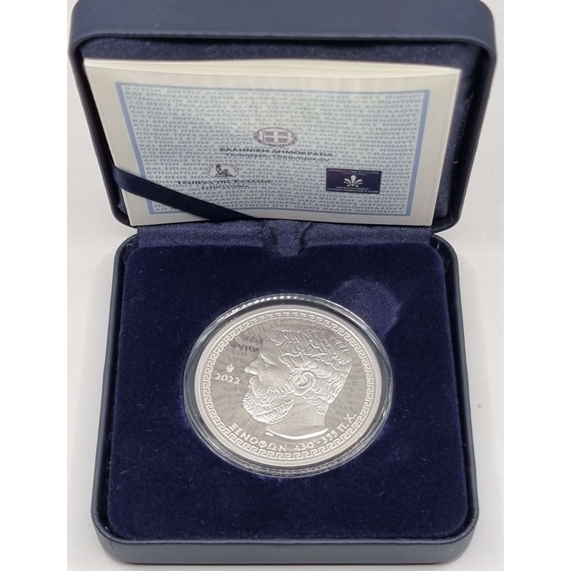 GREECE 2022 SILVER PROOF 10 EURO GREEK PHILOSOPHER XENOPHON WORLD COINS