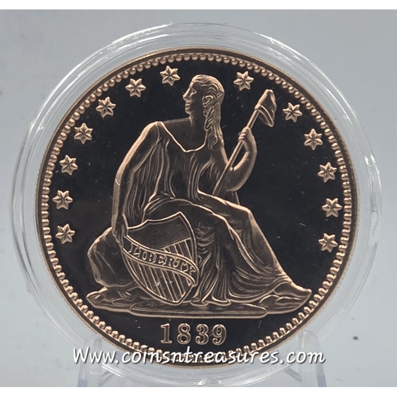 Seated Liberty 1 oz 999 Fine Copper Round GOLD AND SILVER BULLION