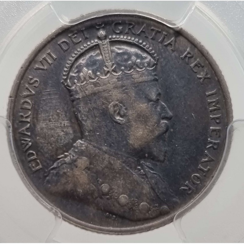CYPRUS SILVER 9 PIASTRES 1907 KING EDWARD COIN PCGS XF 45 WORLD COINS