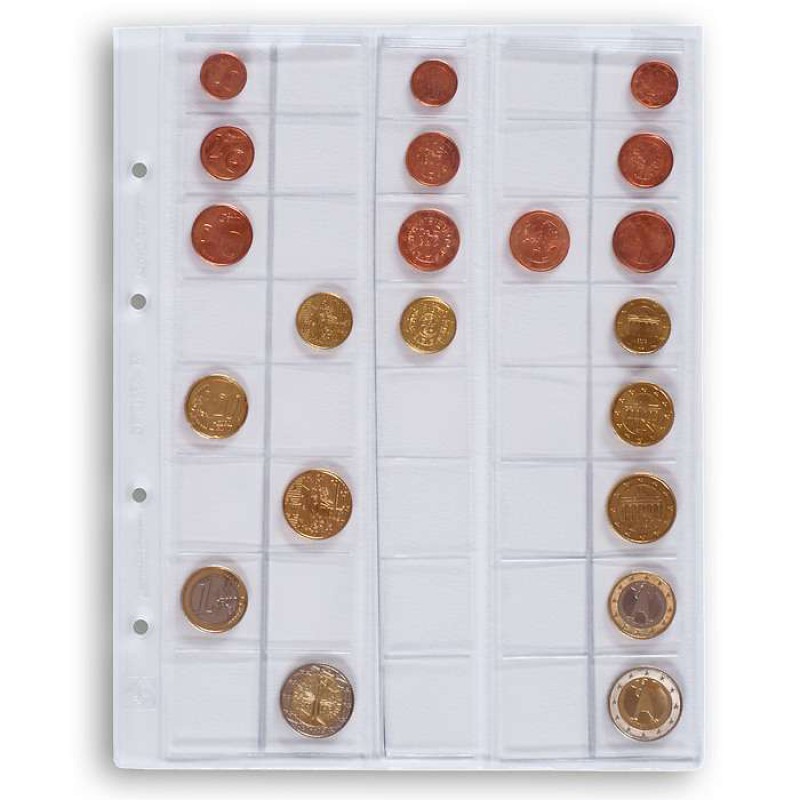 Optima 5 coin sheets, for Euro Sets up to 26 mm Ø, clear ACCESSORIES & SUPPLIES