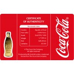 COCA COLA Bottle Shape 1/1000 Oz Gold Coin 3000 Francs Chad 2023 GOLD AND SILVER BULLION