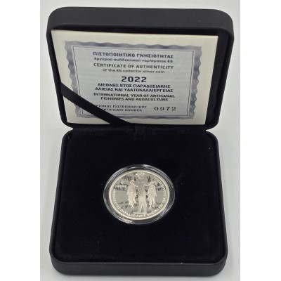 Greece 2022 Year of Aquaculture 6 Euro Silver Coin