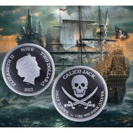 Niue 2022 Calico Jack - Jolly Roger Silver 1 oz Coin PIRATE