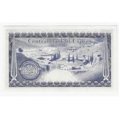 CYPRUS 250 MILS 1.06. 1979 BANKNOTE IN UNC P41c