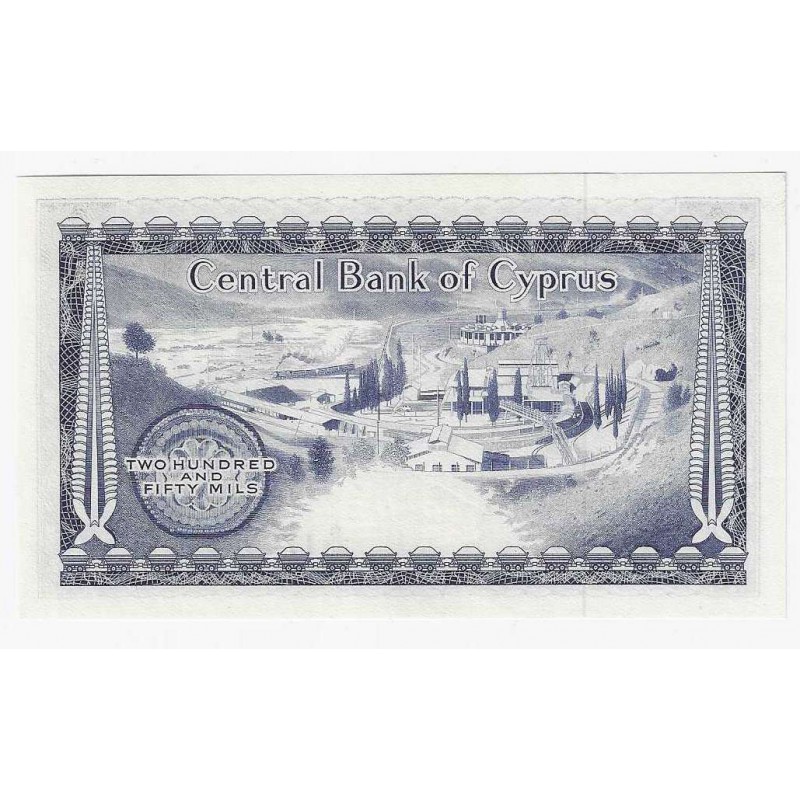 CYPRUS 250 MILS 1.06. 1979 BANKNOTE IN UNC P41c WORLD BANKNOTES