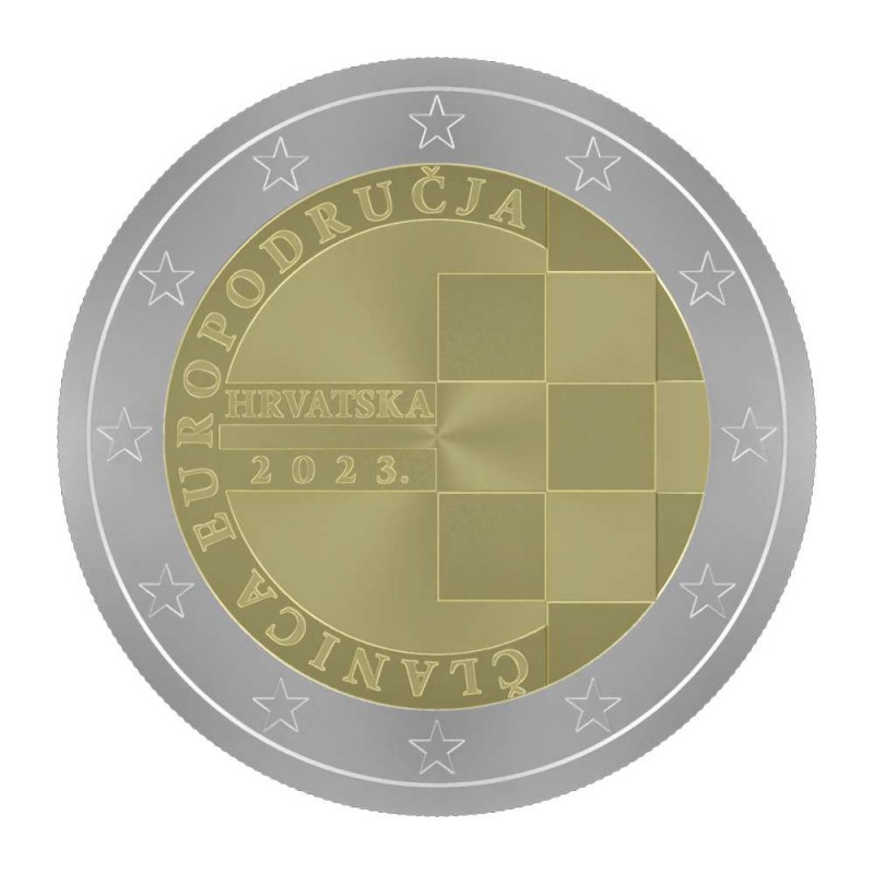 CROATIA BU 2 EURO 2023 First 2 Euro in Official box Proof BE WORLD COINS